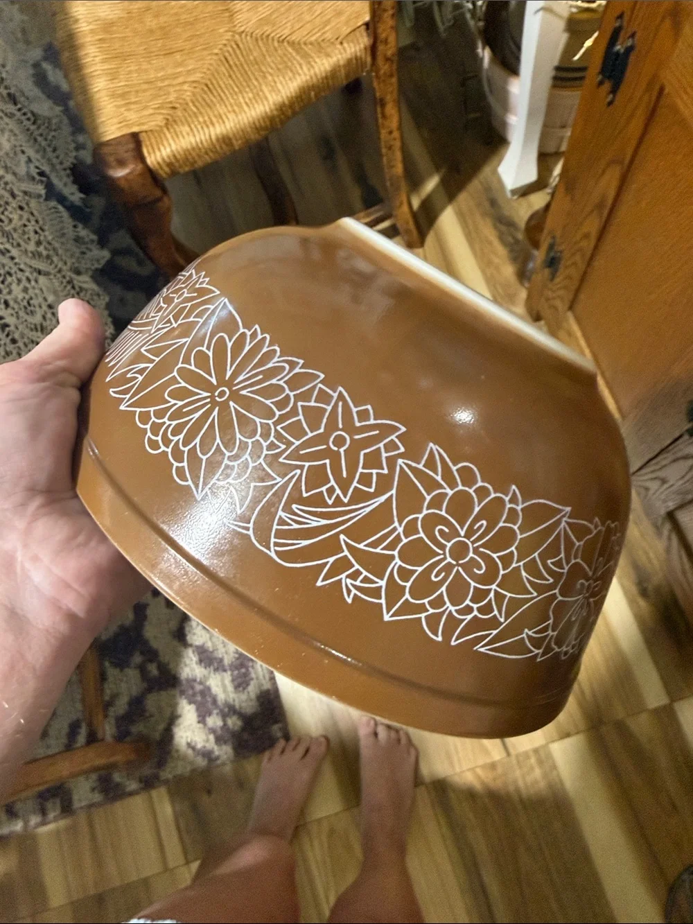 Pyrex brown woodland Floral Mixing Bowl 403